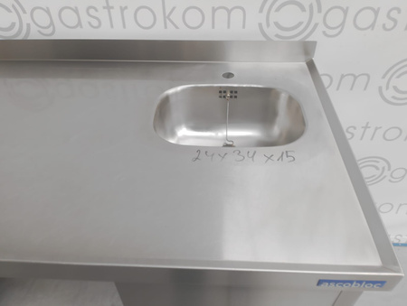 Stół ze zlewem i umywalką, z miejscem na zmywarkę 220x65