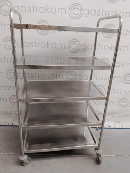 Wózek kelnerski 5-półkowy ze stali nierdzewnej