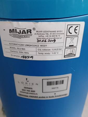 Zmiękczacz do wody automat Mijar B65