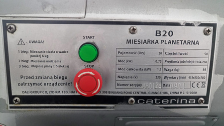 Mikser planetarny Caterina B20 20 l