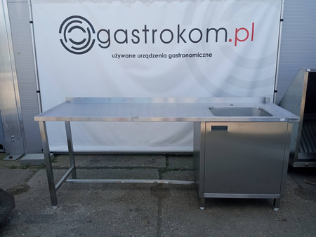 Stół ze zlewem-P i szafką bez półki 2190x700x910