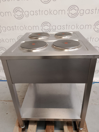 KUCHNIA ELEKTRYCZNA GASTRONOMICZNA Z PÓŁKĄ 4-PŁYTOWA KROMET 000.KE-4M