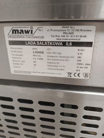 Stół chłodniczy 2 szuflady i nadstawka Mawi 0,6