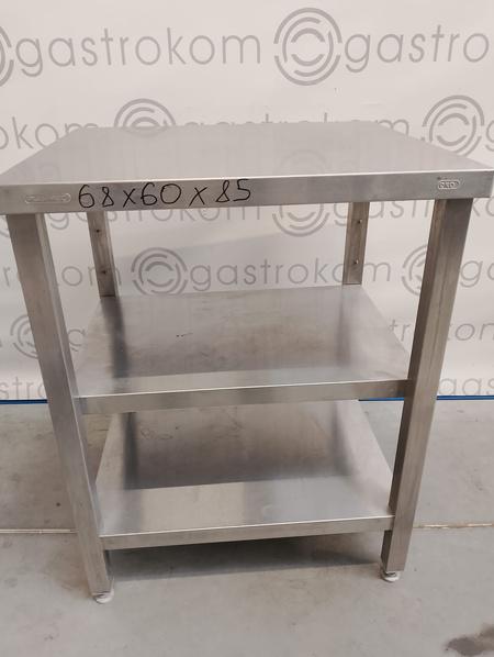 Stół z 2 półkami 68x60