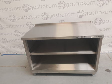 Stół przyścienny zabudow. z 2 półkami 120x70