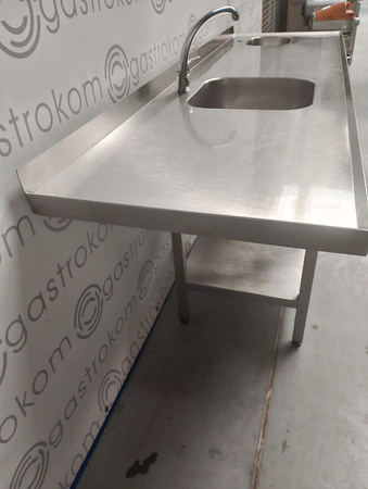 Stół ze zlewem i umywalką, z miejscem na zmywarkę 220x65