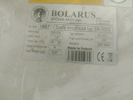  Szafa mroźnicza Bolarus SN-500 S