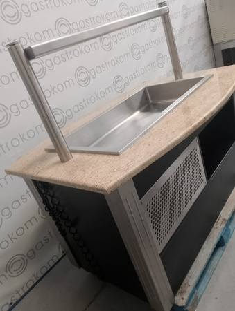 Bar chłodniczy sałatkowy jezdny z wanną chłodnicza 3x GN 1/1