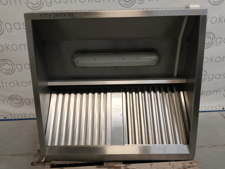 Okap 110x100 przyścienny trapezowy z łapaczami