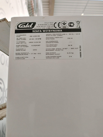 Witryna chłodnicza 2-drzwiowa Cold SW 1200 DR