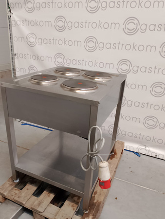 KUCHNIA ELEKTRYCZNA GASTRONOMICZNA Z PÓŁKĄ 4-PŁYTOWA KROMET 000.KE-4M