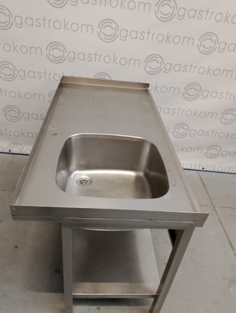 Stół ze zlewem L i półką rant T+L+P 140x70