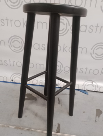 TABORET BAROWY HOKER 70 CM BUKOWY CZARNY