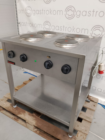 KUCHNIA ELEKTRYCZNA GASTRONOMICZNA Z PÓŁKĄ 4-PŁYTOWA KROMET 000.KE-4M