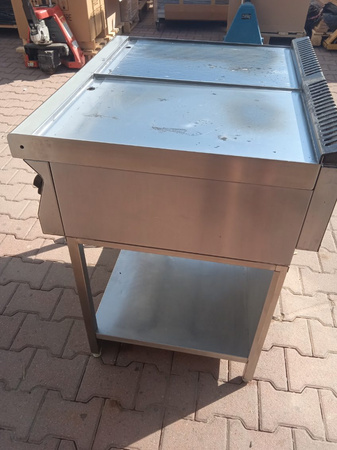 Płyta grillowa gładka + ryflowana Kromet na podstawie