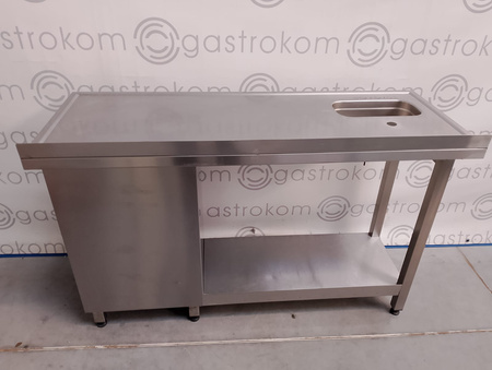 Stół ze zlewem-L i blokiem 2 szuflad 130 cm