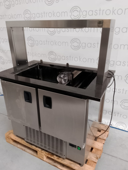 Stół chłodniczy sałatkowy z szybą 113x70 Plastmet