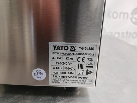 ELEKTRYCZNA PŁYTA GRILLOWA GŁADKA 550MM YG-04585	