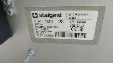 Piec do pizzy 1-komorowy Stalgast 781014