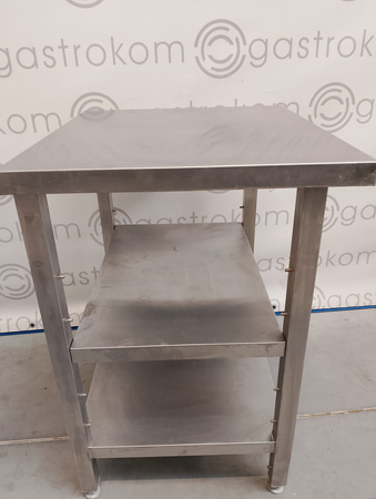 Stół z 2 półkami 68x60