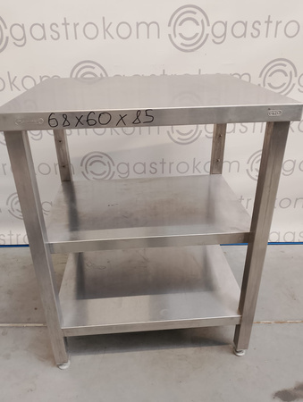 Stół z 2 półkami 68x60