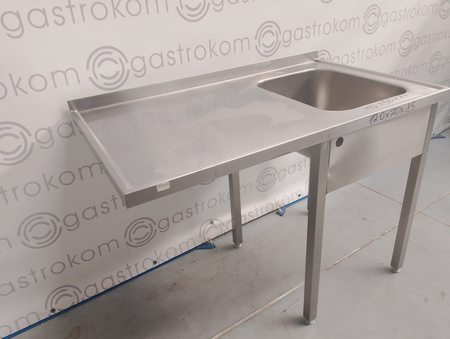 Stół ze zlewem-P i miejscem pod zmywarkę 120x70x85