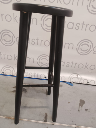 TABORET BAROWY HOKER 70 CM BUKOWY CZARNY