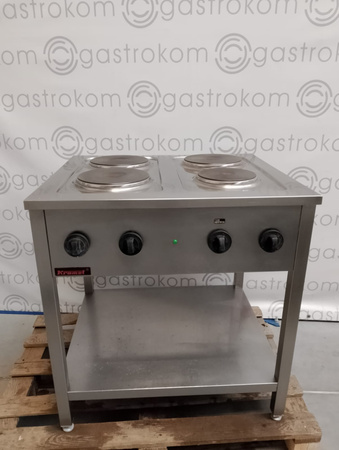KUCHNIA ELEKTRYCZNA GASTRONOMICZNA Z PÓŁKĄ 4-PŁYTOWA KROMET 000.KE-4M