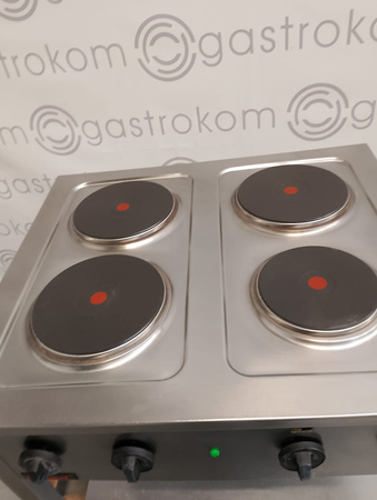 KUCHNIA ELEKTRYCZNA GASTRONOMICZNA Z PÓŁKĄ 4-PŁYTOWA KROMET 000.KE-4M