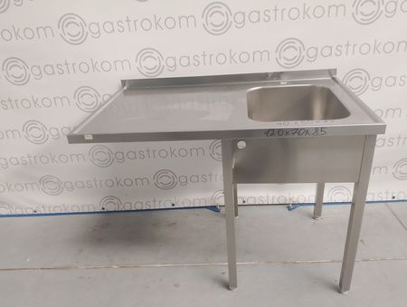 Stół ze zlewem-P i miejscem pod zmywarkę 120x70x85