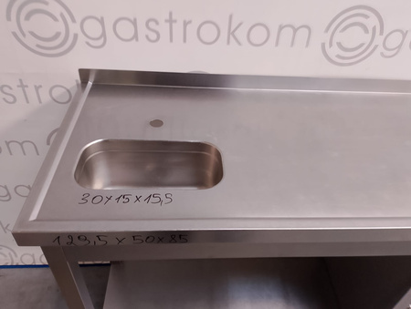 Stół ze zlewem-L i blokiem 2 szuflad 130 cm