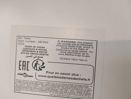 Stolik czarny, h-107,5