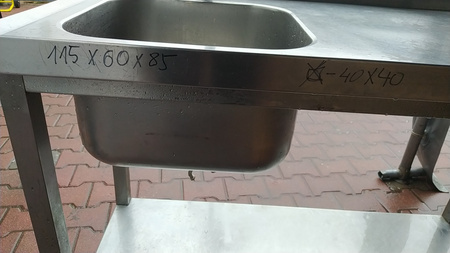 Stół ze zlewem i półką 1150X600X850, RANT T+P