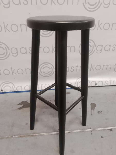 TABORET BAROWY HOKER 70 CM BUKOWY CZARNY