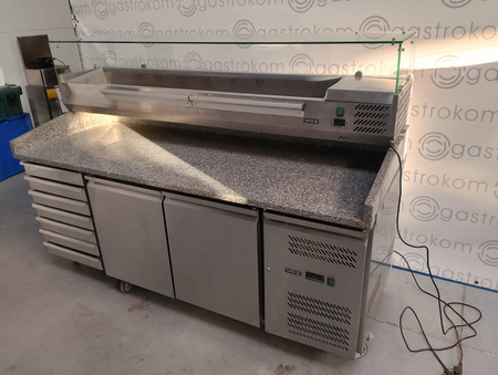 Stół chłodniczy do pizzy z granitowym blatem Yato YG-05310 + nadstawka