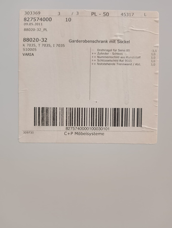 Szafka BHP ubraniowa trzydrzwiowa 180 cm x 120 cm