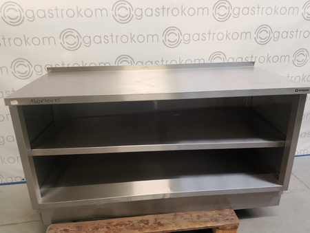 Stół przyścienny zabudowany z 2 półkami 160x70x85