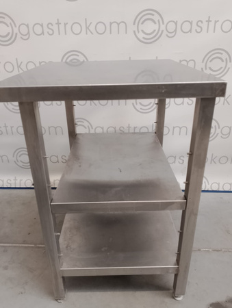 Stół z 2 półkami 68x60