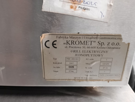 Płyta grillowa Kromet PBE-400 R/C