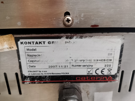 Kontakt grill, Panini, ryflowany, Caterina, P 2.2 kW