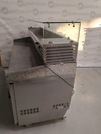 Stół chłodniczy do pizzy z granitowym blatem Yato YG-05310 + nadstawka