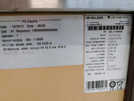 Witryna cukiernicza Igloo Julia 1.3