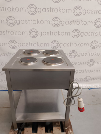 KUCHNIA ELEKTRYCZNA GASTRONOMICZNA Z PÓŁKĄ 4-PŁYTOWA KROMET 000.KE-4M