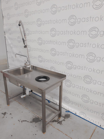 Stół ze zlewem i otworem na odpadki 120x60