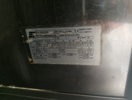 KUCHNIA GAZOWA 4-PALNIKOWA NA PODSTAWIE OTWARTEJ 24 KW MBM Magistra G4A77XL