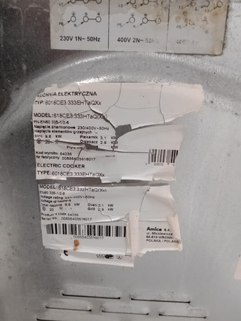 Kuchnia ceramiczna z piekarnikiem Amica