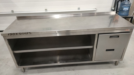 Stół z 2 szufladami-P, dwie półki 1900X600X850