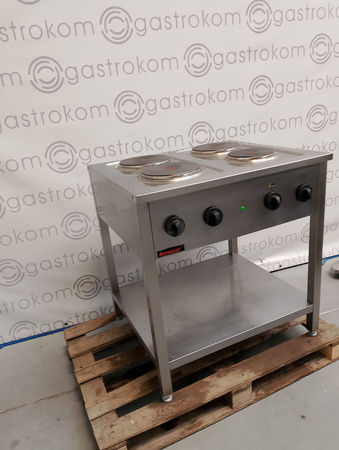 KUCHNIA ELEKTRYCZNA GASTRONOMICZNA Z PÓŁKĄ 4-PŁYTOWA KROMET 000.KE-4M