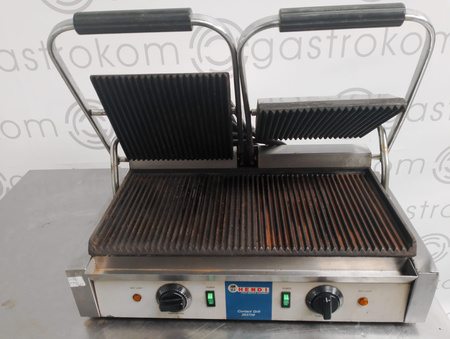 Kontakt grill podwójny ryflowany Hendi 263709