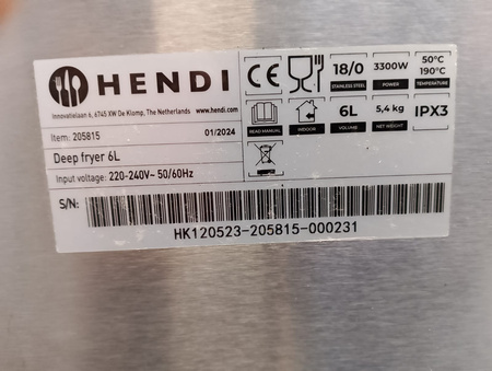 Frytownica jednokomorowa Hendi blue line 6 l 3300 W